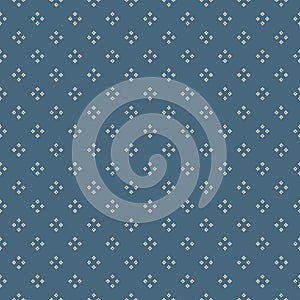 Subtle vector minimalist floral geometric seamless pattern. Blue and beige