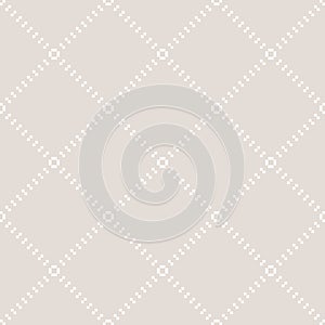 Subtle vector minimalist seamless pattern with small squares in diagonal grid