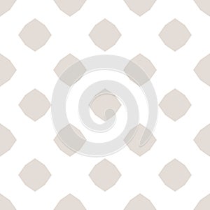 Subtle vector white and beige geometric seamless pattern with big octagons