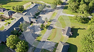 Suburban American Landscape Aerial View