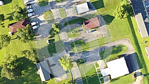 Suburban American Landscape Aerial View