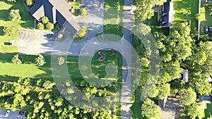 Suburban American Landscape Aerial View