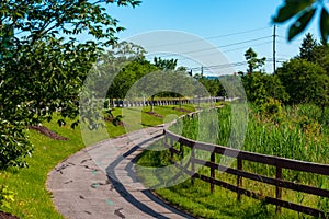 Suburban bike path