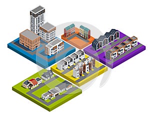 Suburban Buildings Platform Set