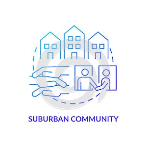 Suburban community concept icon