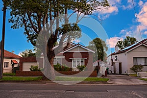 Suburban federation house in Sydney at sunset NSW Australia