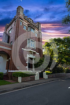 Suburban federation house in Sydney at sunset NSW Australia