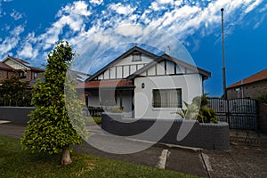 Suburban federation house in Sydney at sunset NSW Australia