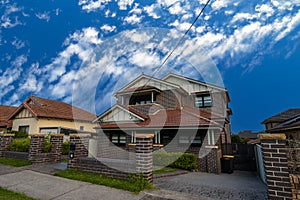 Suburban federation house in Sydney at sunset NSW Australia