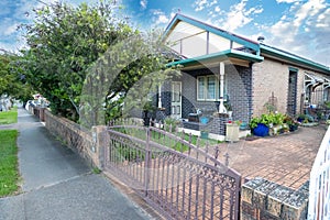 Suburban federation house in Sydney at sunset NSW Australia