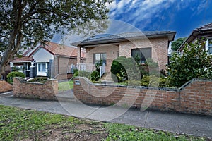 Suburban federation house in Sydney at sunset NSW Australia