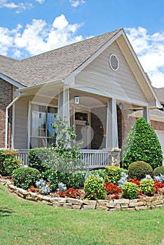 Suburban Home with Landscaping photo