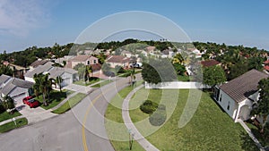 Suburban homes aerial view