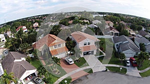 Suburban homes aerial view