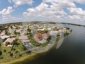 Suburban homes aerial view