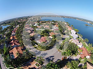 Suburban homes in Florid aerial view