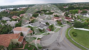 Suburban homes in Florida aerial view