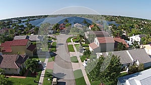 Suburban homes in Florida aerial view