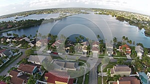 Suburban homes in Florida aerial view