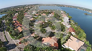 Suburban homes in Florida aerial view