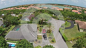 Suburban homes in Florida aerial view