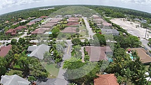 Suburban homes in Florida aerial view