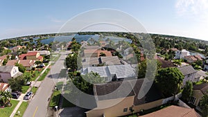 Suburban homes seen from above