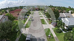 Suburban homes in South Florida aerial