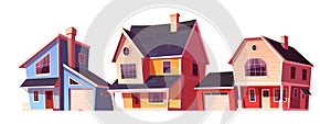 Suburban house building exterior village icon