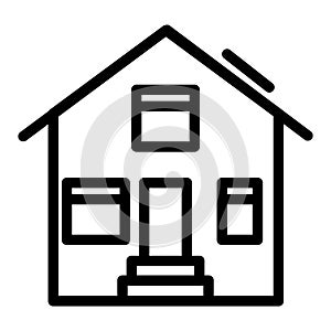 Suburban house line icon. House exterior vector illustration isolated on white. Cottage outline style design, designed
