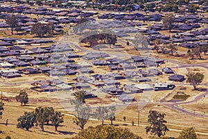 Suburban houses in rural neighbourhood in Australia.