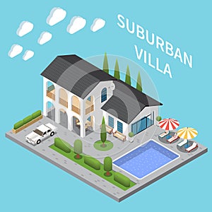Suburban Isometric Composition