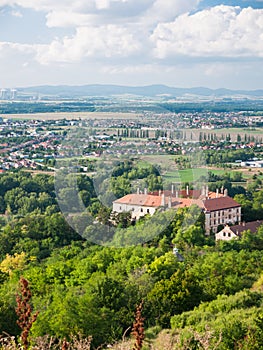 Suburban landscape panoramic view