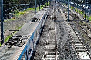 Suburban Metro trains in Springvale, Melbourne