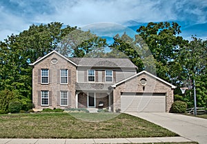 Suburban Neighborhood Brick Home