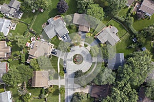 Suburban Neighborhood Cul-de-Sac Aerial photo