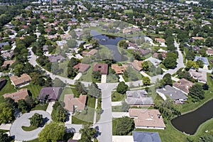 Suburban Neighborhood with Pond