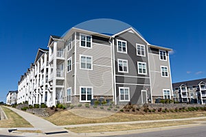 Suburban residential apartment complex building