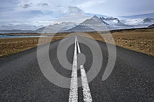 Suburban roadway in Iceland