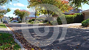 Suburban street of a quiet residential neighbourhood in Melbourne.