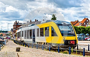 Suburban train on Hornbaek Line in Helsingor - Denmark