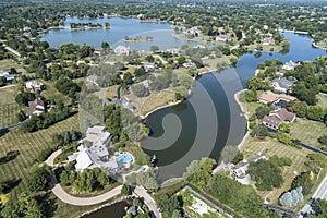 Suburban Upscale Neighborhood Aerial