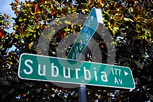 Suburbia Av street sign photo