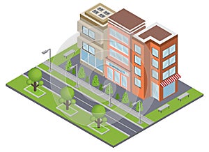 Suburbia Buildings Concept Illustration photo