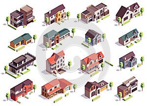 Suburbian Buildings Isometric Set