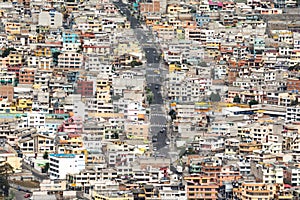 Suburbs of Quito from Panecillo hill, Ecuador