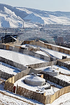 Yurts of suburbs of Ulaan Baatar