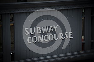 Subway concourse sign