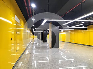 Subway corridor underground tunnel panel light photo