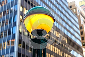 Subway entrance lamp in New York